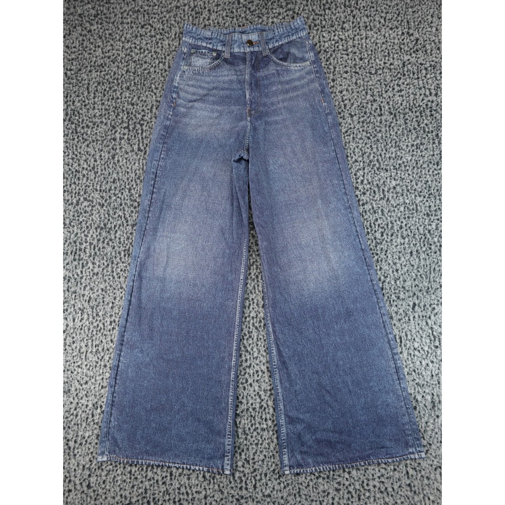 AnotherChill Wide Leg Jeans Womens XS Blue NEW Acid Wash High Rise‎
